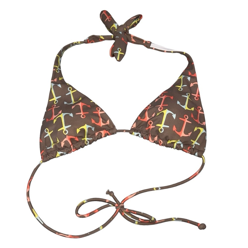 Victoria’s Secret Anchor Print Tan Halter Bikini Top size XS